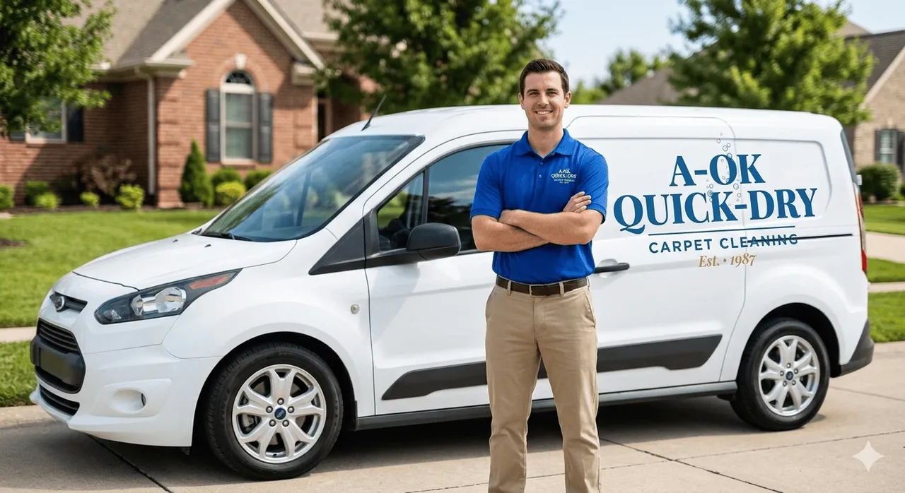 A OK Quick-Dry carpet cleaning van serving southern Wisconsin from Crystal Lake, IL